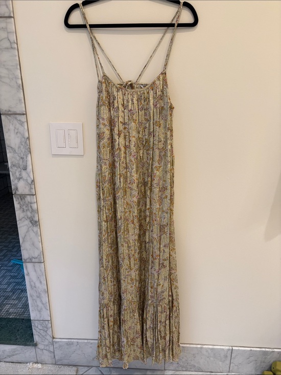 Zara Dresses & Skirts - Zara floral gold shimmer maxi dress